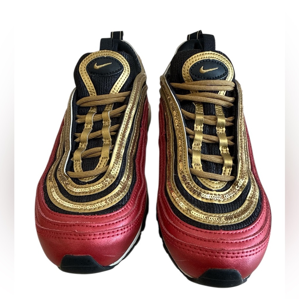 Nike Black, Red, and Gold Sneakers